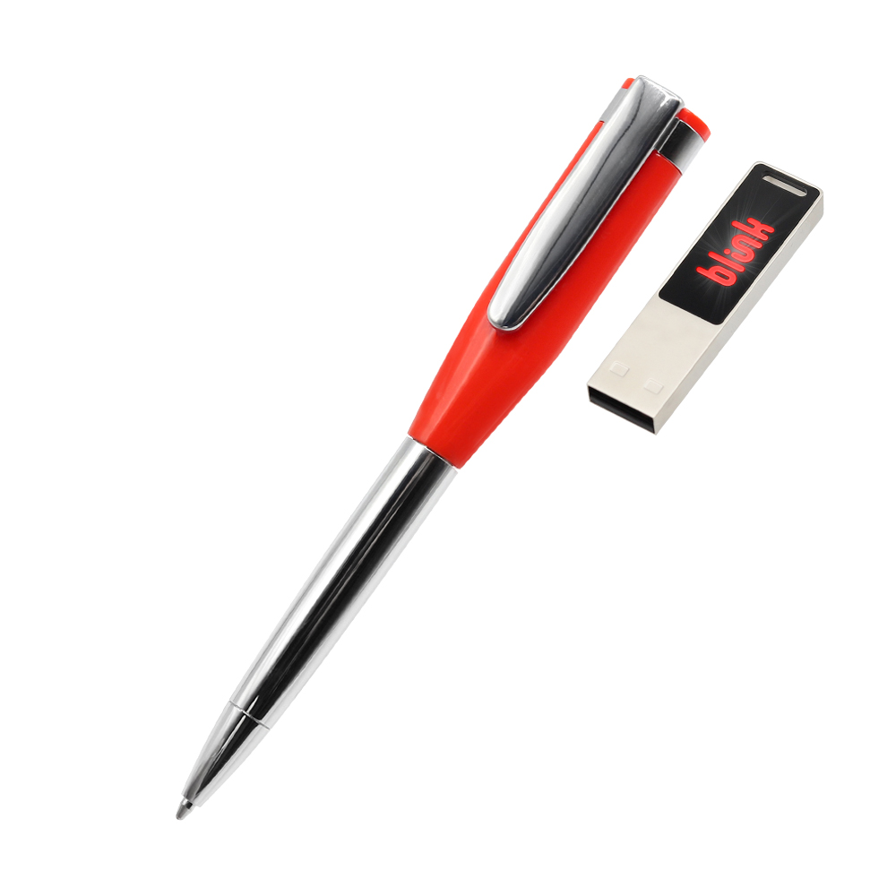 Ручка металлическая Memphys c флешкой 64Гб